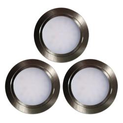 Indux Luma Conjunto de 3 spots LED para cozinha pequena embutida com driver LED, acabamento em aço inoxidável 1208972372