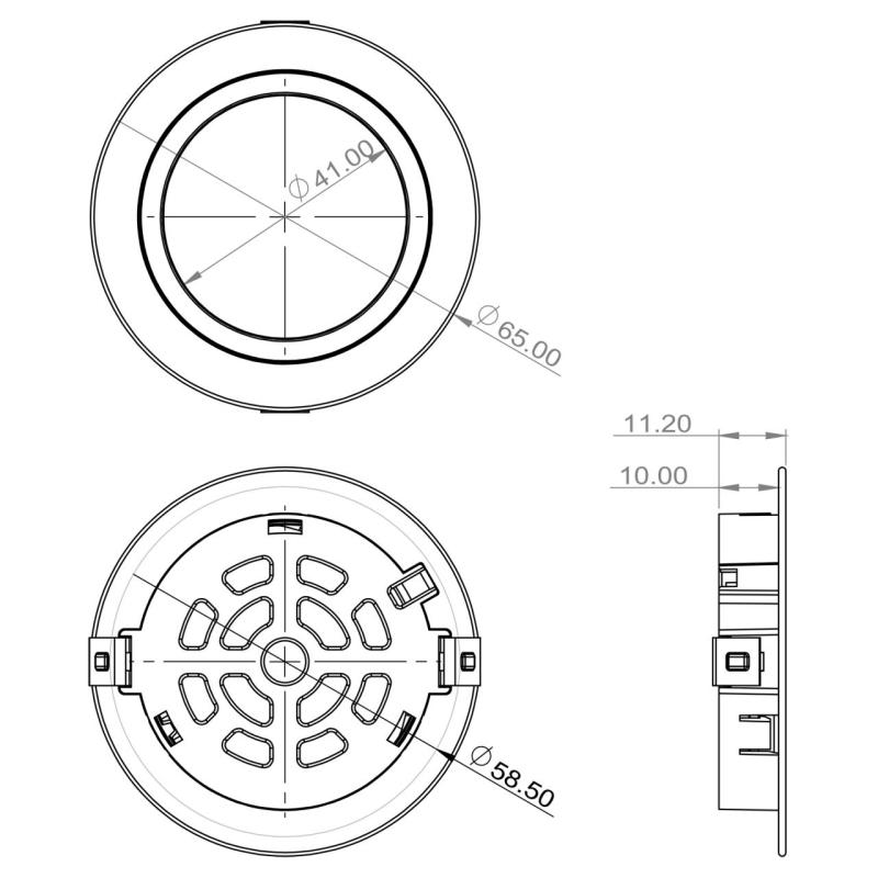 Indux Luma Conjunto de 3 spots LED para cozinha pequena embutida com driver LED, acabamento em aço inoxidável 1208972372