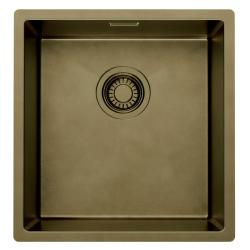 Pure.Sink Luxion PVD Antique Bronze pia 36x40 cm para encastrar, embutir e sobrepor  com prateleira inferior PLX3640-64
