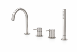 MURO TUA Misturadora embutida para banheira com bico redondo e chuveiro de mão extraível cromado 1208972441