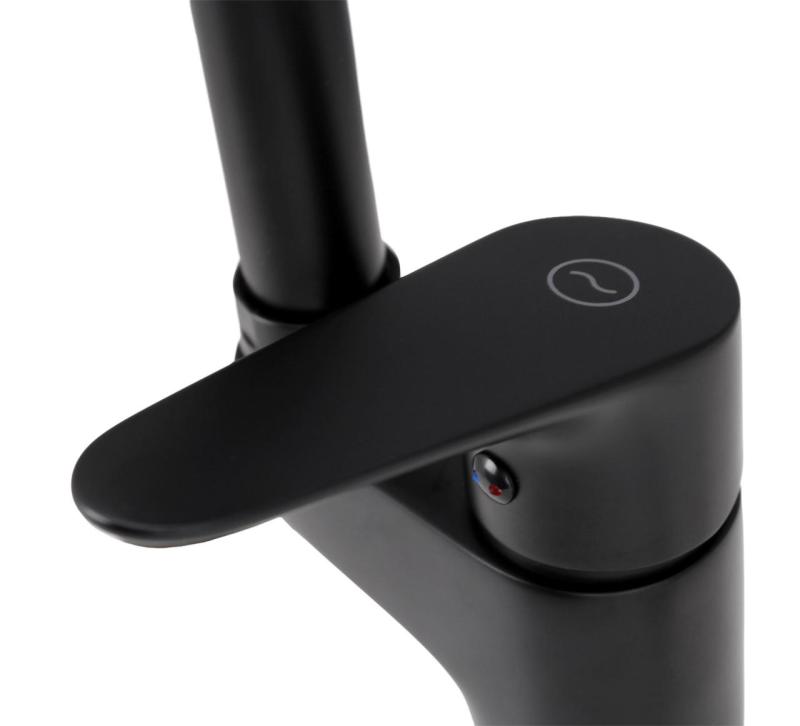 Aquanello Casa Torneira de cozinha preta com alavanca superior BL-1202-CS