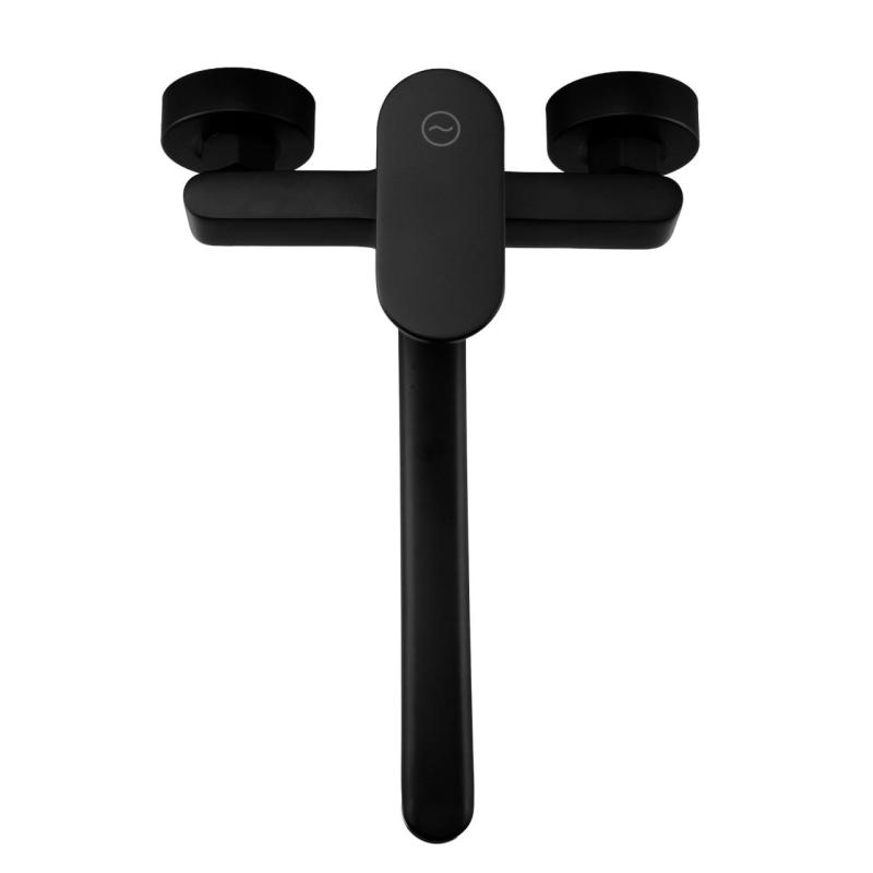 Aquanello Casa Torneira de cozinha monocomando preta com bico de 25 cm BL-1425-CS