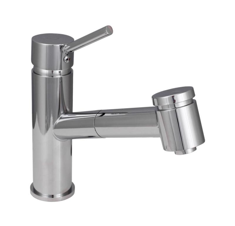 Aquanello Voss Torneira de cozinha cromada com bico extraível e função de pulverização CR-7200-VS