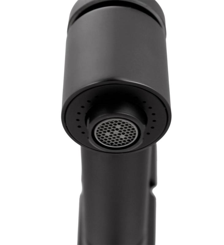 Aquanello Voss Torneira de cozinha preta com bico extraível e função de pulverização BL-7200-VS