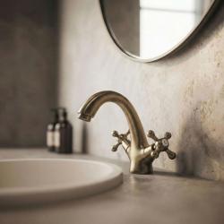 Aquanello Heritage Ascot Torneira clássica nostálgica para lavatório em bronze BN-4101-HA