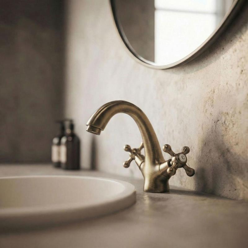 Aquanello Heritage Ascot Torneira clássica nostálgica para lavatório em bronze BN-4101-HA