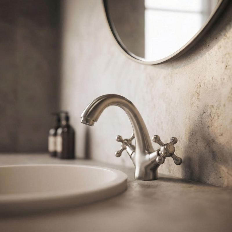 Aquanello Heritage Ascot Torneira clássica nostálgica para lavatório em aço inoxidável NB-4101-HA