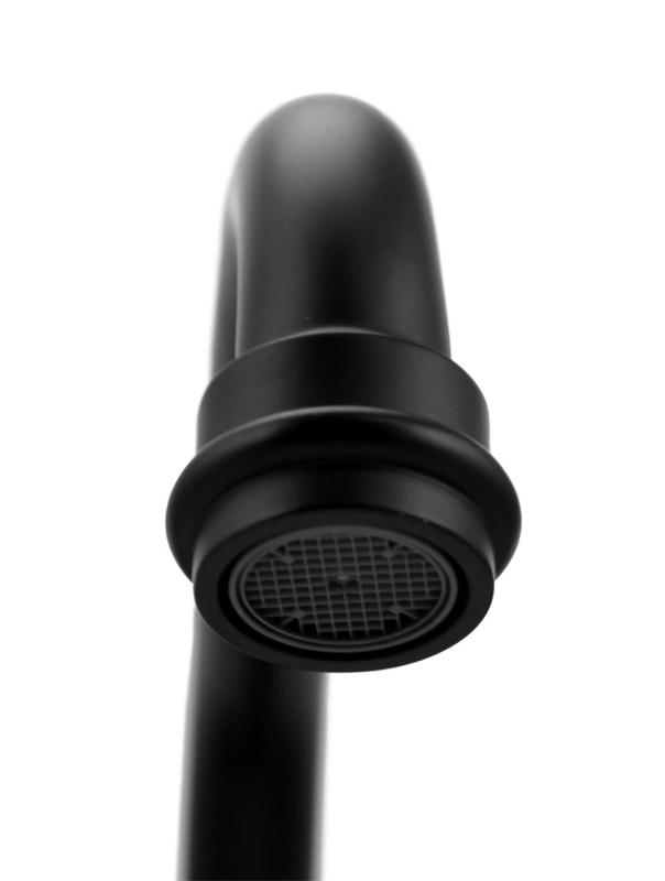 Aquanello Heritage Ascot Torneira de parede clássica para cozinha com bico superior preto BL-4110-HA