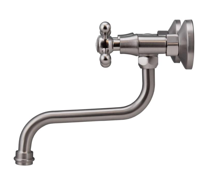 Aquanello Heritage Ascot Torneira de parede clássica para cozinha em aço inoxidável NB-4111-HA