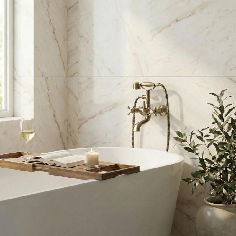 Aquanello Heritage Ascot Torneira clássica para banheira com botões estrela em bronze, incluindo chuveiro de mão BN-3002-HA