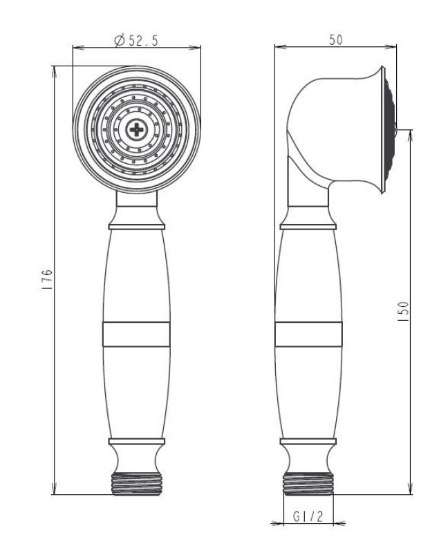 Aquanello Heritage Collection Chuveiro de mão clássico cromado CR-9001-HC