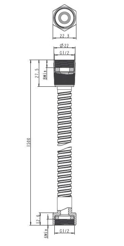 Aquanello Heritage Collection Mangueira de chuveiro  150 cm Bronze BN-9002-HC