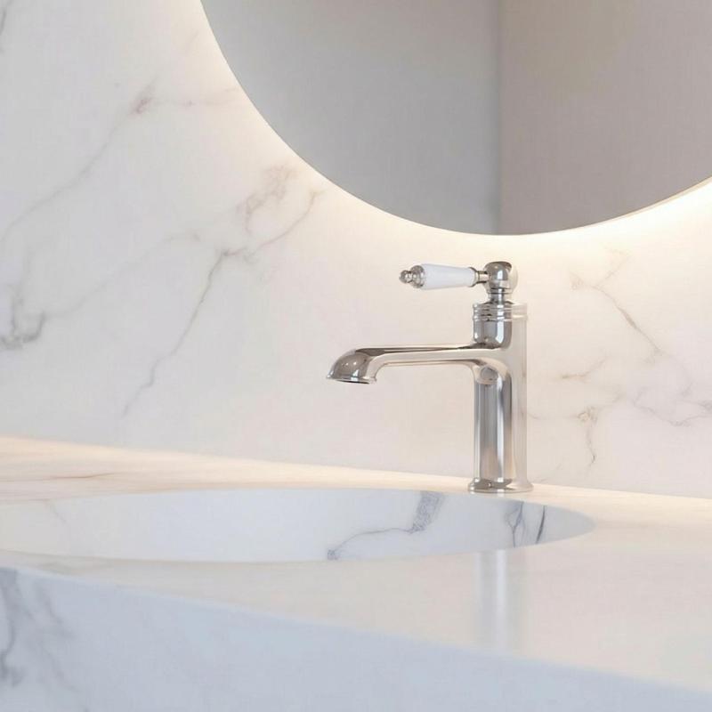 Aquanello Heritage Manor Torneira clássica nostálgica para lavatório cromada CR-1001-HM