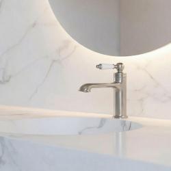 Aquanello Heritage Manor Torneira clássica nostálgica para lavatório em aço inoxidável NB-1001-HM