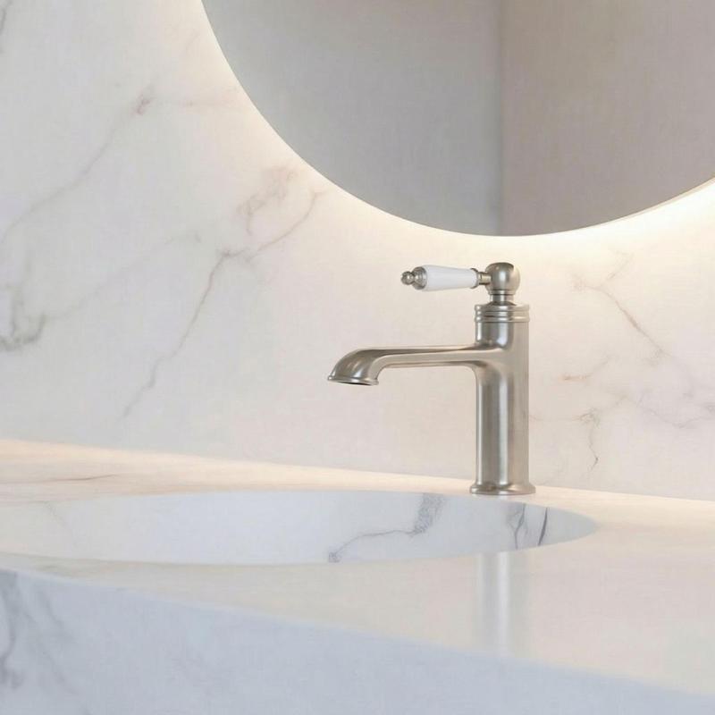 Aquanello Heritage Manor Torneira clássica nostálgica para lavatório em aço inoxidável NB-1001-HM