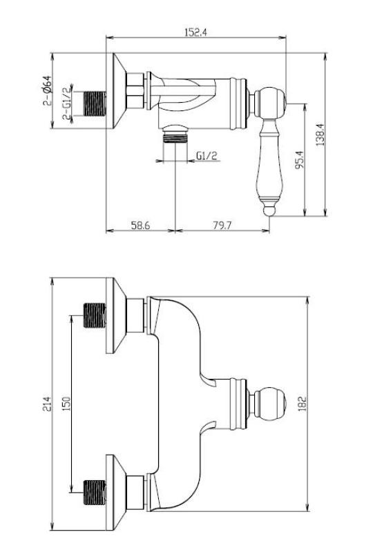 Aquanello Heritage Manor Torneira de chuveiro clássica Bronze BN-2001-HM