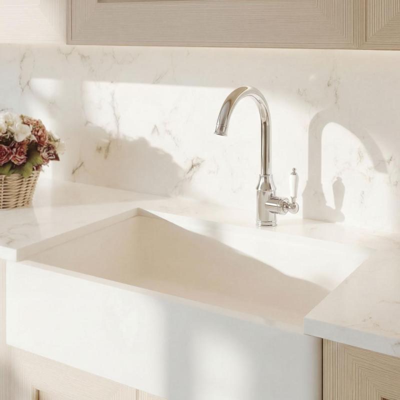 Aquanello Heritage Manor Torneira de cozinha clássica e nostálgica, cromada CR-9001-HM