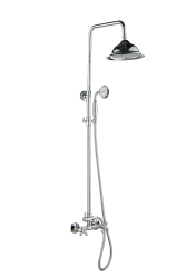 Aquanello Heritage Ascot Conjunto de chuveiro clássico Coluna de chuveiro cromada CR-2003-HA