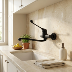 Aquanello Medic Torneira de cozinha com alavanca longa preta BL-1005-MD