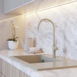 Graniteland Vira Slim Torneira de cozinha bege com bico giratório 1208972622