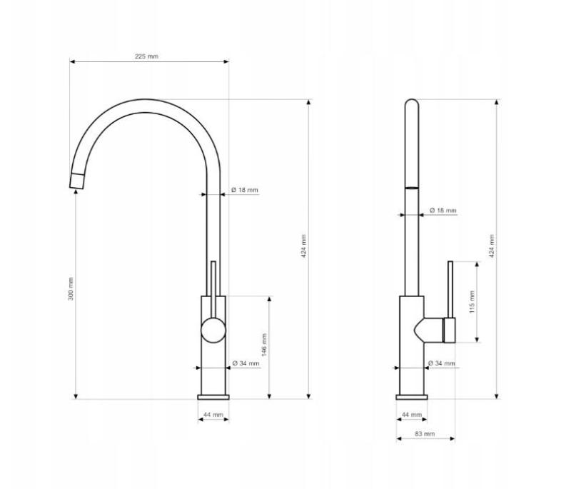 Graniteland Vira Slim Torneira de cozinha em cobre escovado com bico giratório 1208972624