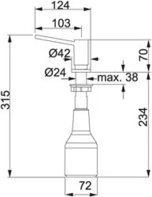 Franke Embutido Dispensador de Sabão Firenze aço inoxidável 119.0081.210